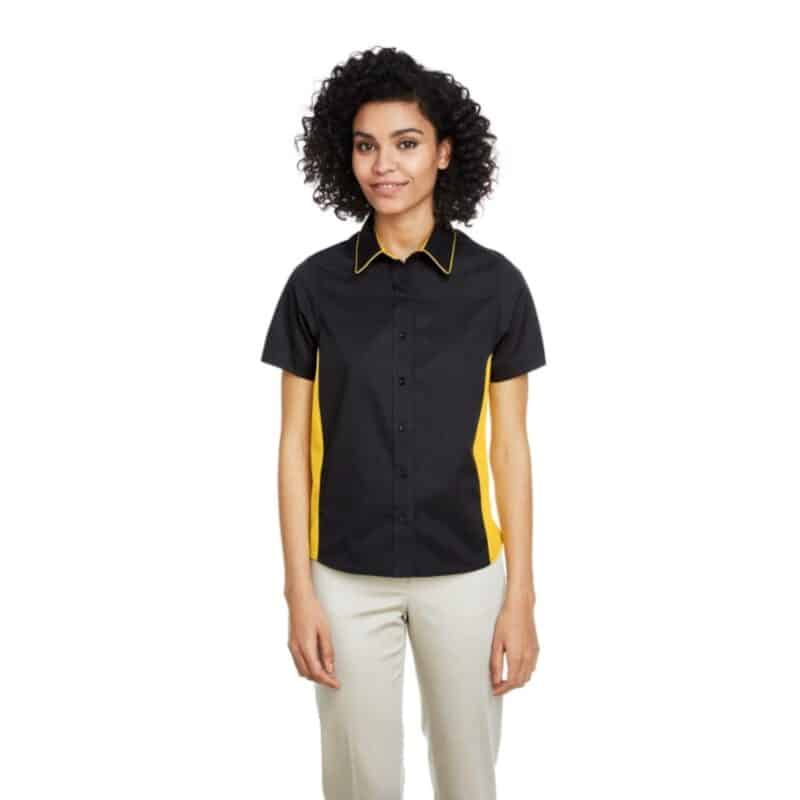 Custom Harriton Ladies' Flash IL Colorblock Short Sleeve Shirt
