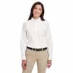 Custom Harriton Ladies' Foundation 100% Cotton Long-Sleeve Twill Shirt With Teflon™ - 1