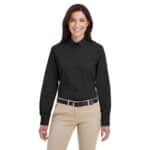 Custom Harriton Ladies' Foundation 100% Cotton Long-Sleeve Twill Shirt With Teflon™ - 2
