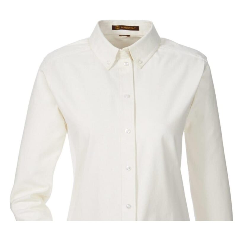 Custom Harriton Ladies' Foundation 100% Cotton Long-Sleeve Twill Shirt With Teflon™ - 3