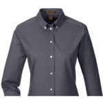 Custom Harriton Ladies' Foundation 100% Cotton Long-Sleeve Twill Shirt With Teflon™ - 5