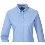 Custom Harriton Ladies' Foundation 100% Cotton Long-Sleeve Twill Shirt With Teflon™ - 9