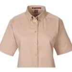 Custom Harriton Ladies' Foundation 100% Cotton Short-Sleeve Twill Shirt With Teflon™ - 5