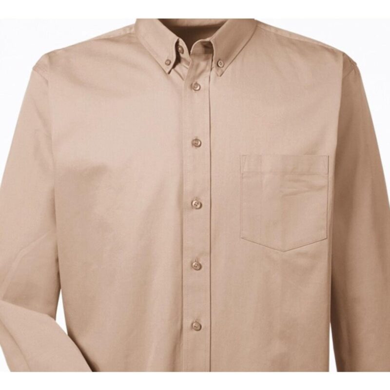 Custom Harriton Men's Foundation 100% Cotton Long-Sleeve Twill Shirt With Teflon™ - 8