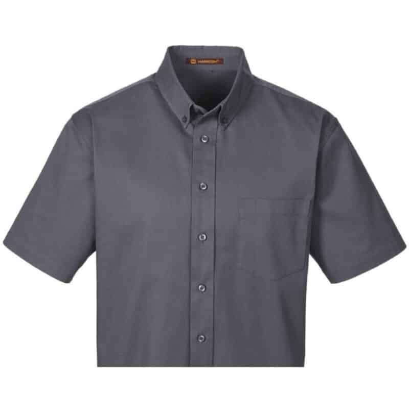 Custom Harriton Men's Foundation 100% Cotton Short-Sleeve Twill Shirt With Teflon™ - 4