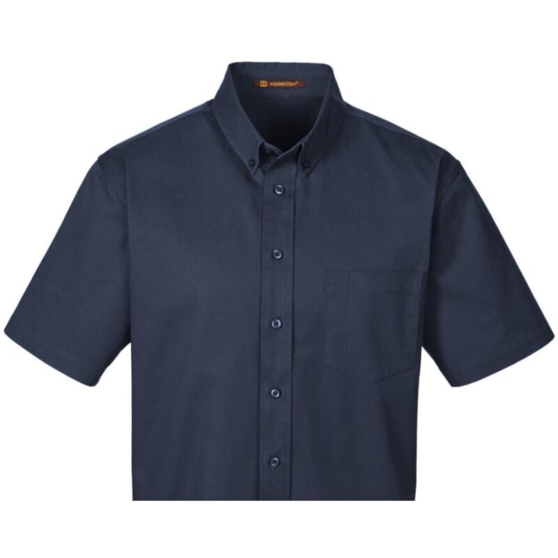 Custom Harriton Men's Foundation 100% Cotton Short-Sleeve Twill Shirt With Teflon™ - 5