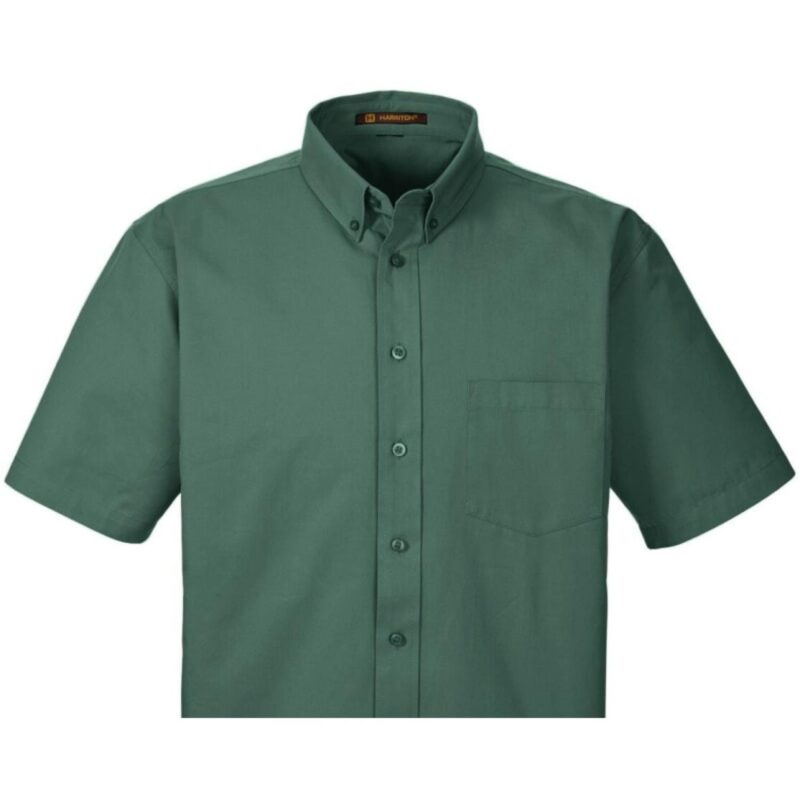 Custom Harriton Men's Foundation 100% Cotton Short-Sleeve Twill Shirt With Teflon™ - 6