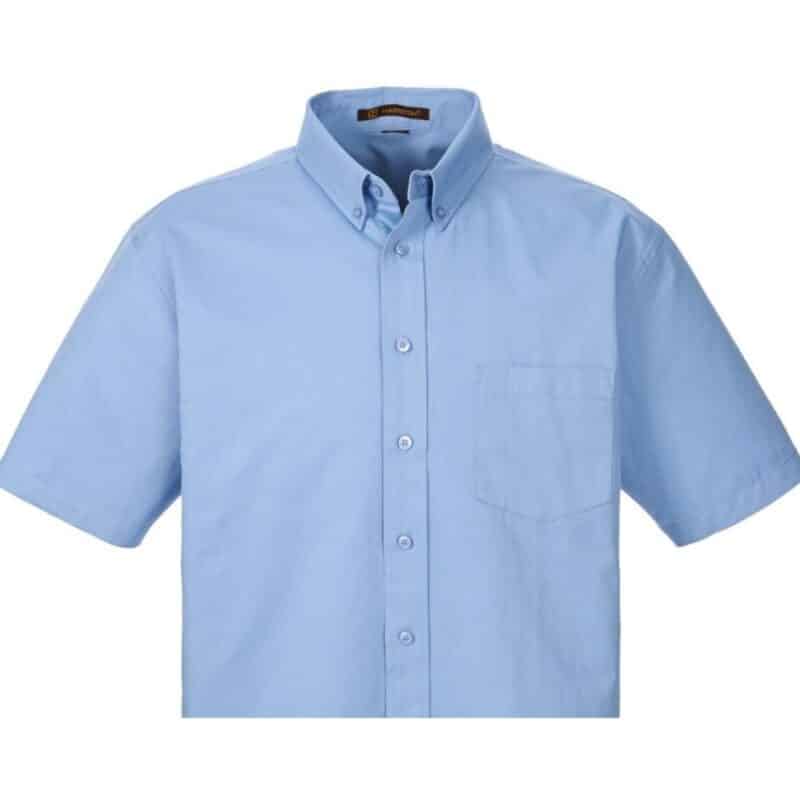 Custom Harriton Men's Foundation 100% Cotton Short-Sleeve Twill Shirt With Teflon™ - 7