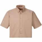 Custom Harriton Men's Foundation 100% Cotton Short-Sleeve Twill Shirt With Teflon™ - 8
