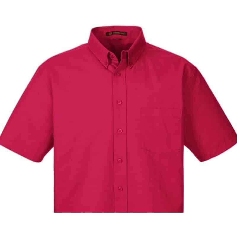 Custom Harriton Men's Foundation 100% Cotton Short-Sleeve Twill Shirt With Teflon™ - 9
