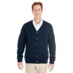 Custom Harriton Men's Pilbloc™ V-Neck Button Cardigan Sweater - 2