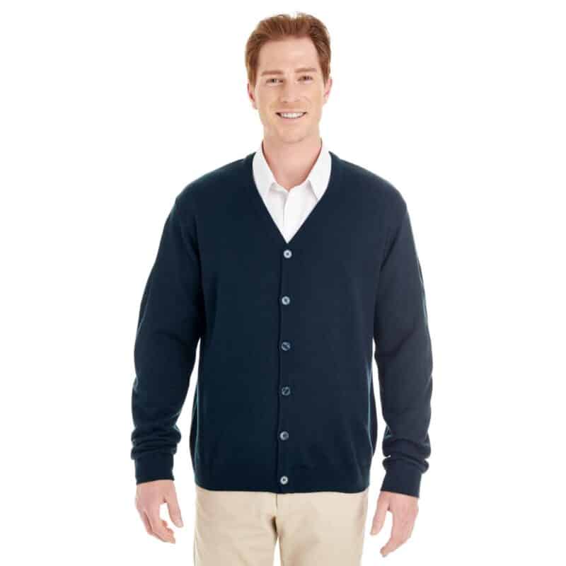 Custom Harriton Men's Pilbloc™ V-Neck Button Cardigan Sweater - 2