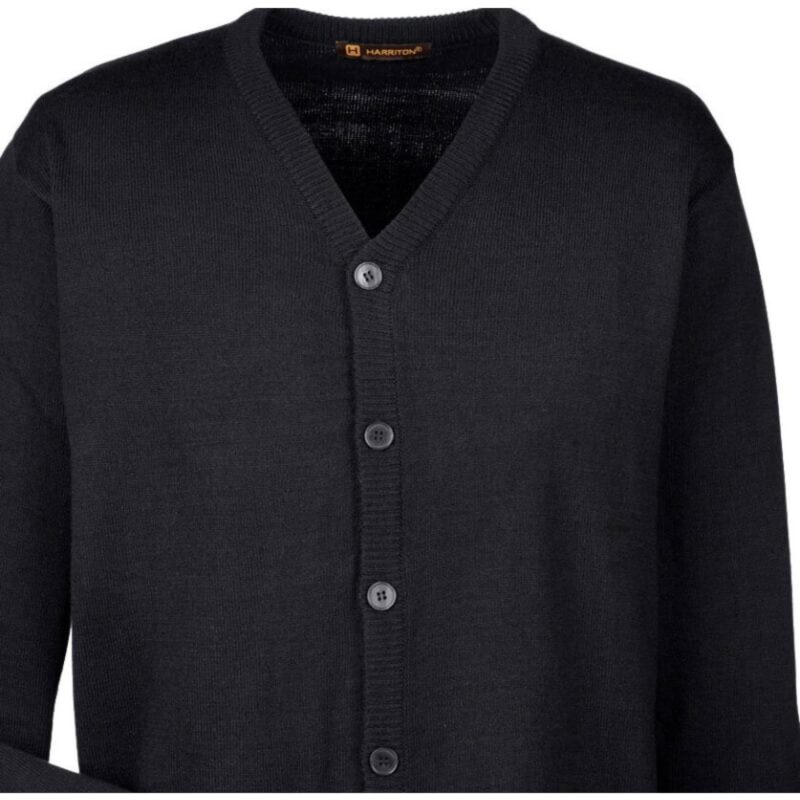 Custom Harriton Men's Pilbloc™ V-Neck Button Cardigan Sweater - 3