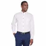 Custom Harriton Men's Tall Easy Blend™ Long-Sleeve Twill Shirt With Stain-Release - 1