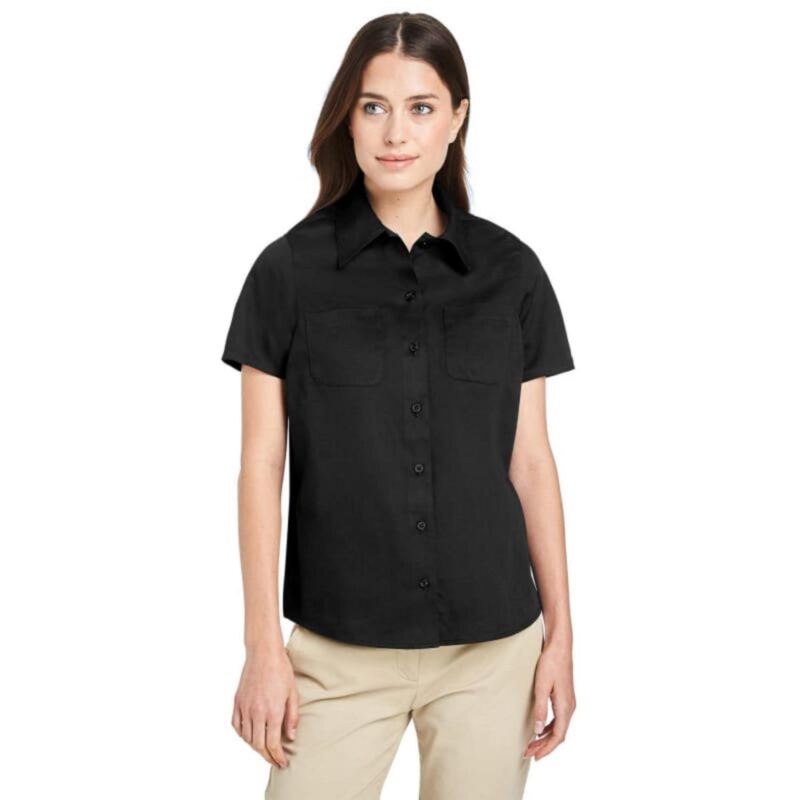 Custom Harriton Ladies' Advantage IL Short-Sleeve Work Shirt