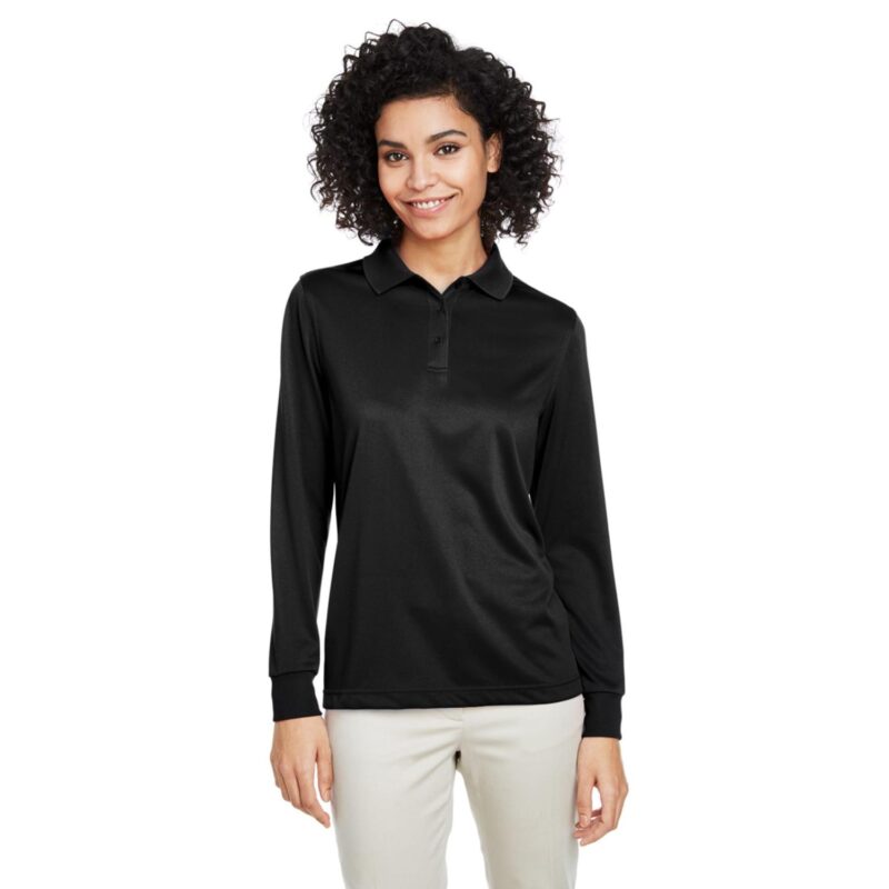 Custom Harriton Ladies' Advantage Snag Protection Plus IL Long Sleeve Polo - 1