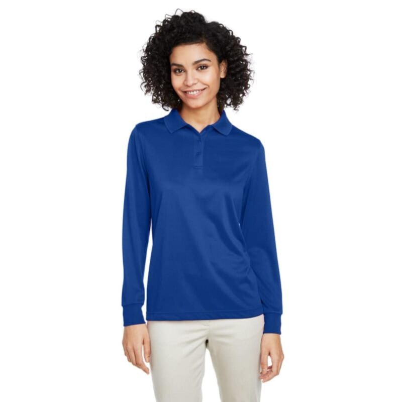 Harriton-Ladies-Advantage-Snag-Protection-Plus-IL-Long-Sleeve-Polo-BA_M348LW Custom Harriton Ladies' Advantage Snag Protection Plus IL Long Sleeve Polo