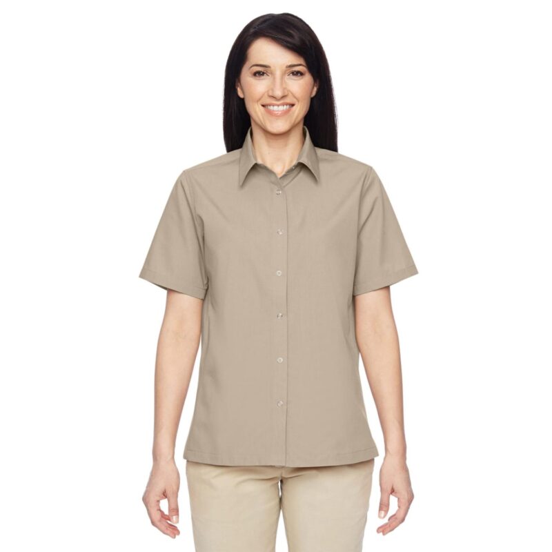 Custom Harriton Ladies' Advantage Snap Closure Short-Sleeve Shirt - 1