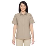 Custom Harriton Ladies' Advantage Snap Closure Short-Sleeve Shirt