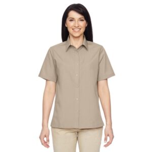 Custom Harriton Ladies' Advantage Snap Closure Short-Sleeve Shirt