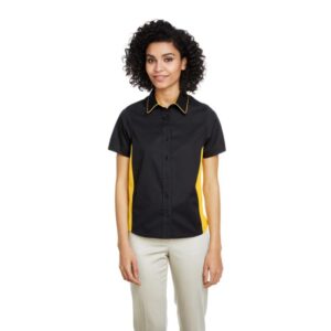 Custom Harriton Ladies' Flash IL Colorblock Short Sleeve Shirt