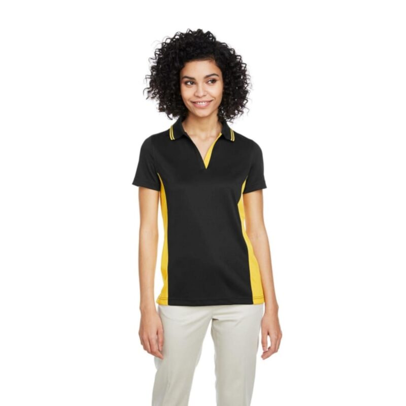 Custom Harriton Ladies' Flash Snag Protection Plus IL Colorblock Polo