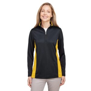Custom Harriton Ladies' Flash Snag Protection Plus IL Colorblock Quarter-Zip