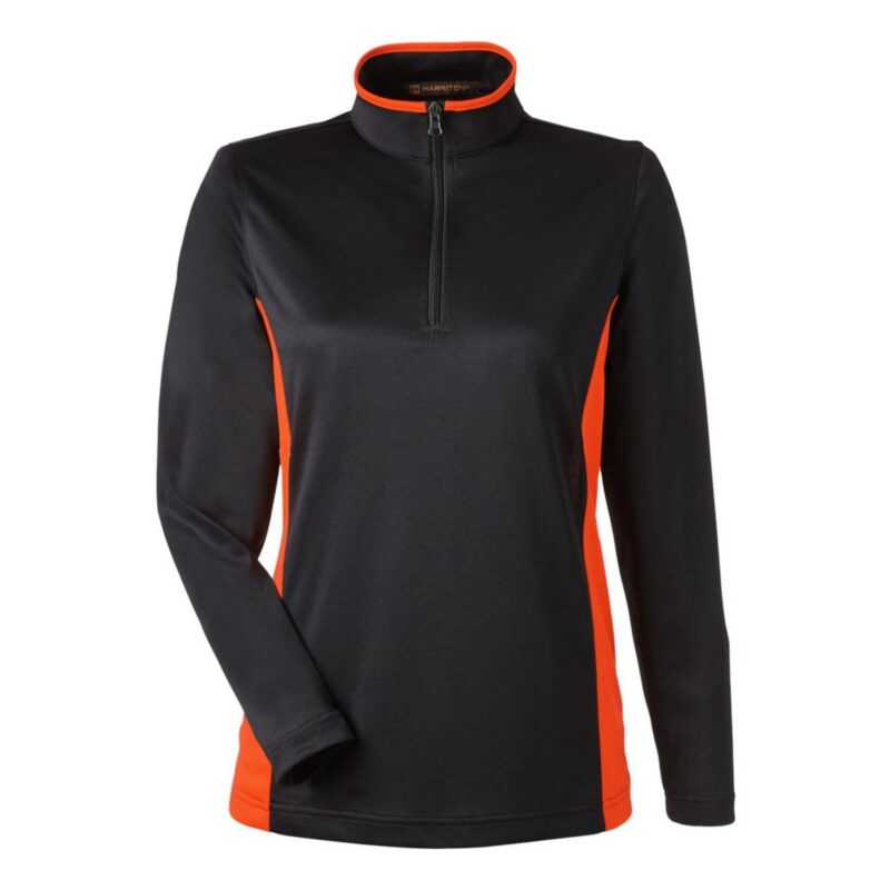Custom Harriton Ladies' Flash Snag Protection Plus IL Colorblock Quarter-Zip - 5