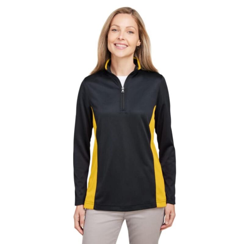 Custom Harriton Ladies' Flash Snag Protection Plus IL Colorblock Quarter-Zip