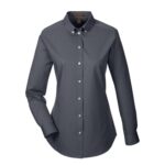 Custom Harriton Ladies' Foundation 100% Cotton Long-Sleeve Twill Shirt With Teflon™ - 3