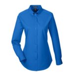 Custom Harriton Ladies' Foundation 100% Cotton Long-Sleeve Twill Shirt With Teflon™ - 5