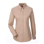 Custom Harriton Ladies' Foundation 100% Cotton Long-Sleeve Twill Shirt With Teflon™ - 6