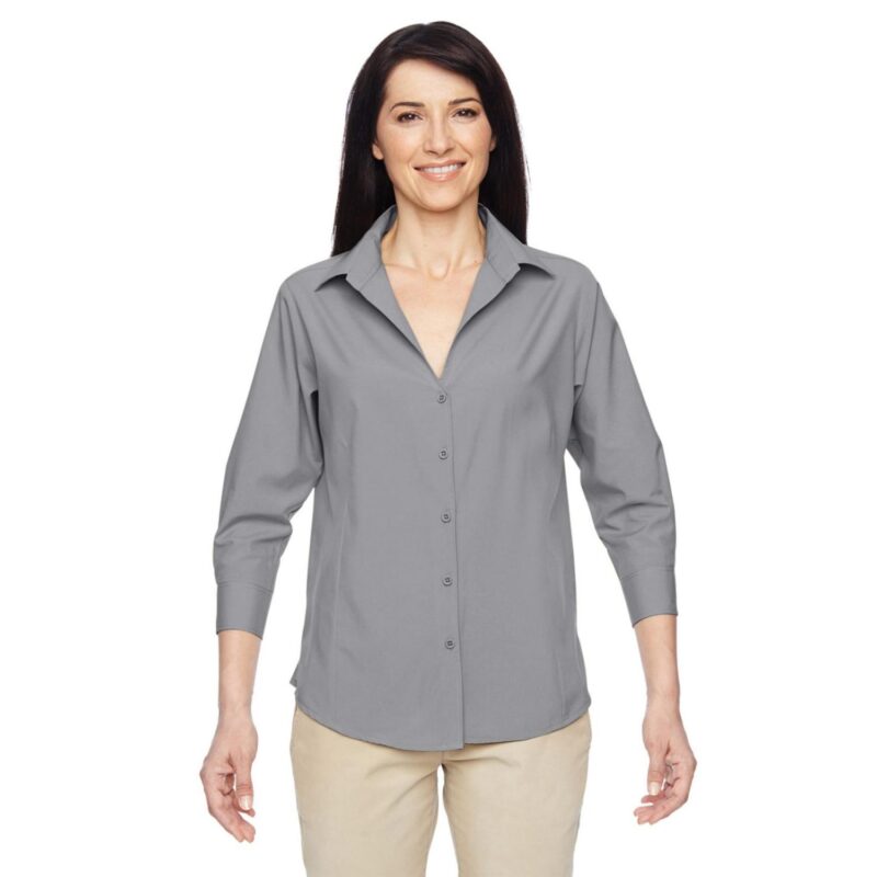 Custom Harriton Ladies' Paradise 3/4-Sleeve Performance Shirt - 1