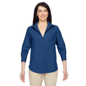 Custom Harriton Ladies' Paradise 3/4-Sleeve Performance Shirt