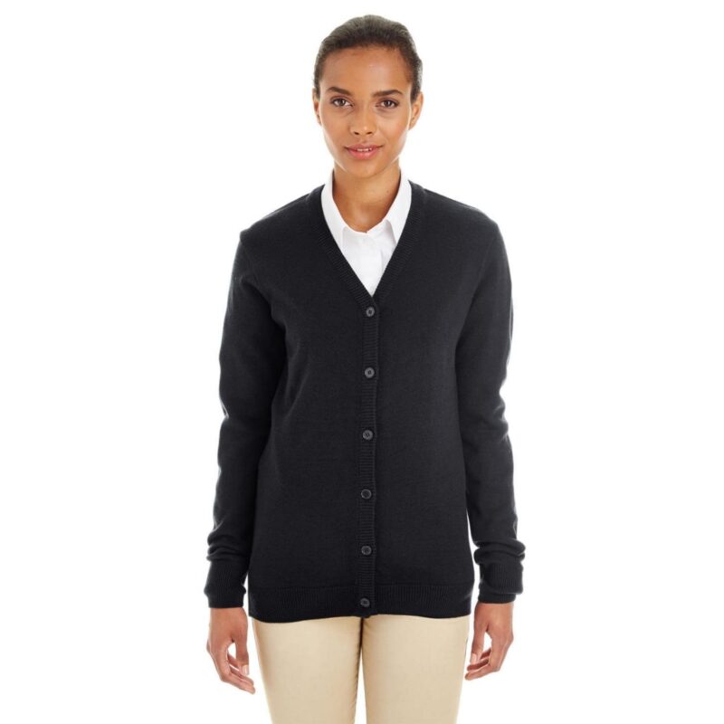 Custom Harriton Ladies' Pilbloc™ V-Neck Button Cardigan Sweater - 1