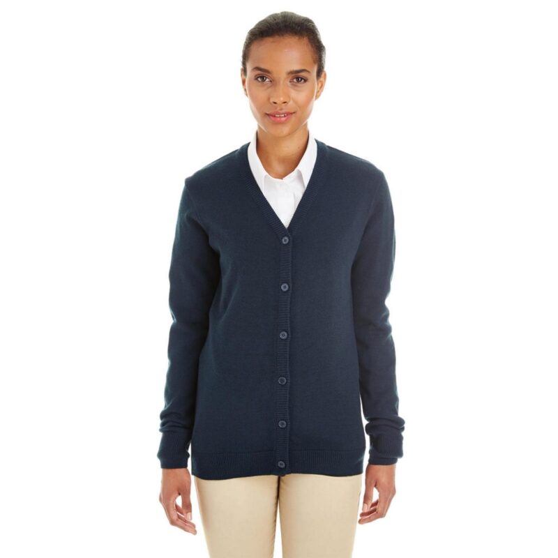 Custom Harriton Ladies' Pilbloc™ V-Neck Button Cardigan Sweater - 2