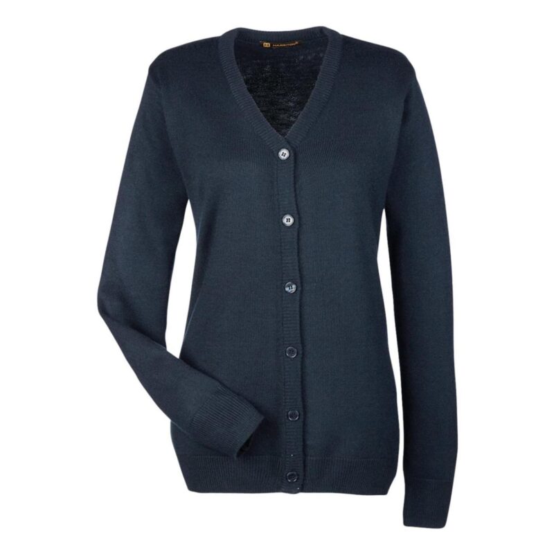 Custom Harriton Ladies' Pilbloc™ V-Neck Button Cardigan Sweater - 4