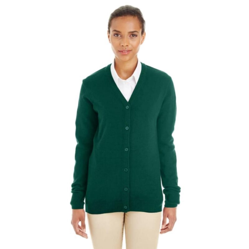Custom Harriton Ladies' Pilbloc™ V-Neck Button Cardigan Sweater