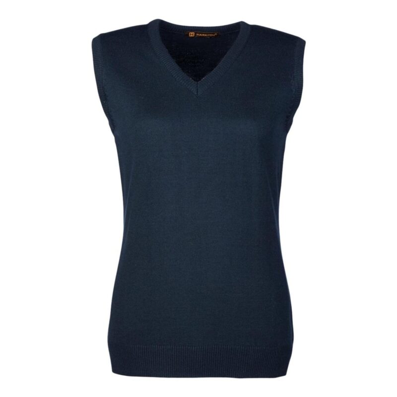Custom Harriton Ladies' Pilbloc™ V-Neck Sweater Vest - 4