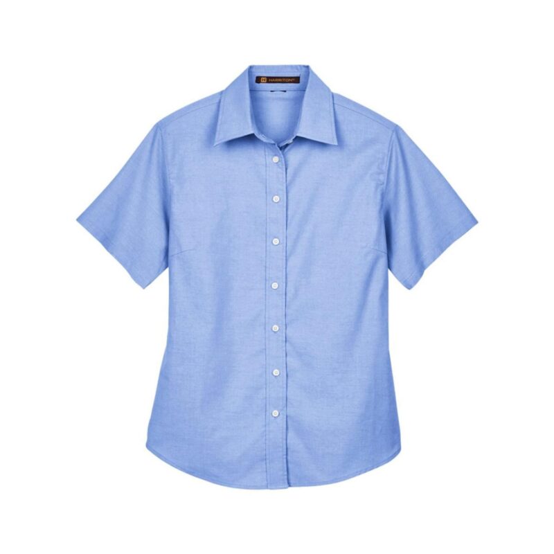 Custom Harriton Ladies' Short-Sleeve Oxford With Stain-Release - 3