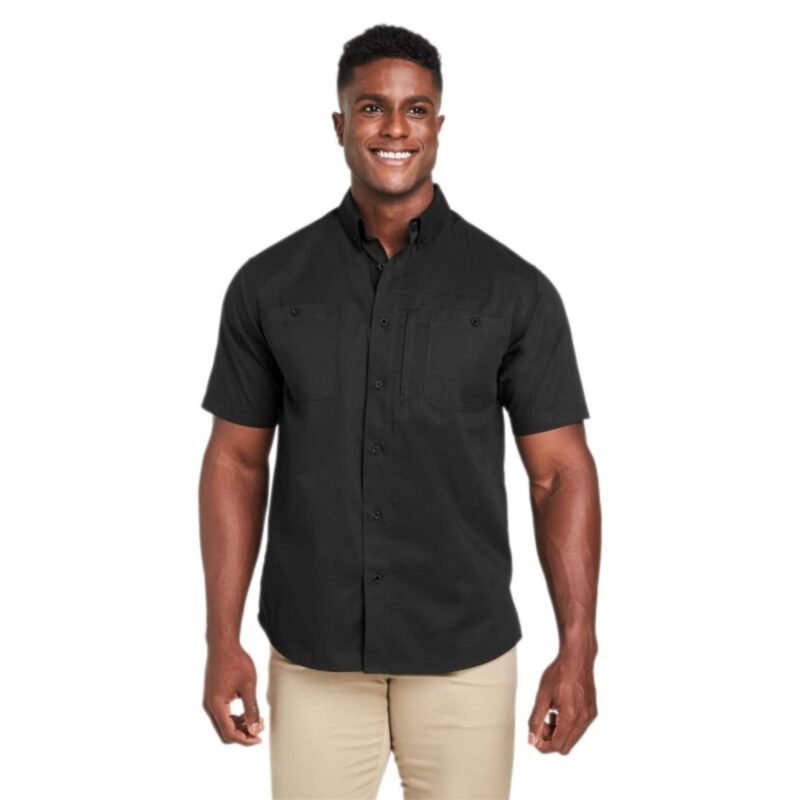 Harriton-Mens-Advantage-IL-Short-Sleeve-Work-Shirt-BA_M585 Custom Harriton Men's Advantage IL Short-Sleeve Work Shirt