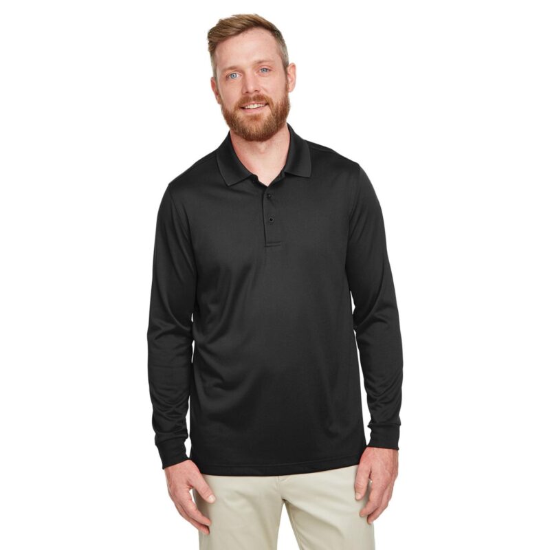 Custom Harriton Men's Advantage Snag Protection Plus IL Long Sleeve Polo - 1