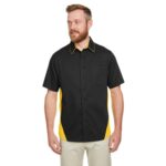 Custom Harriton Men's Flash IL Colorblock Short Sleeve Shirt