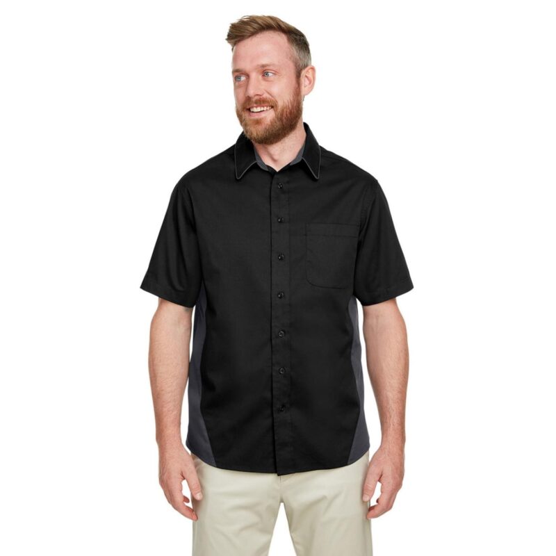 Custom Harriton Men's Flash IL Colorblock Short Sleeve Shirt - 2