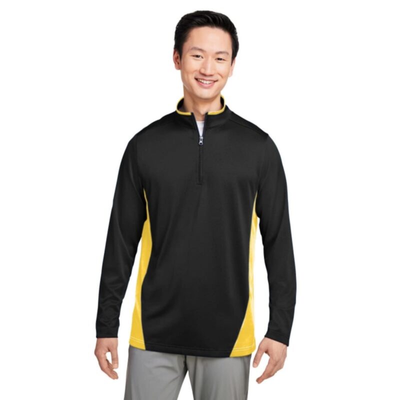 Custom Harriton Men's Flash Snag Protection Plus IL Colorblock Quarter-Zip
