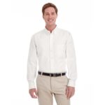 Custom Harriton Men's Foundation 100% Cotton Long-Sleeve Twill Shirt With Teflon™ - 1