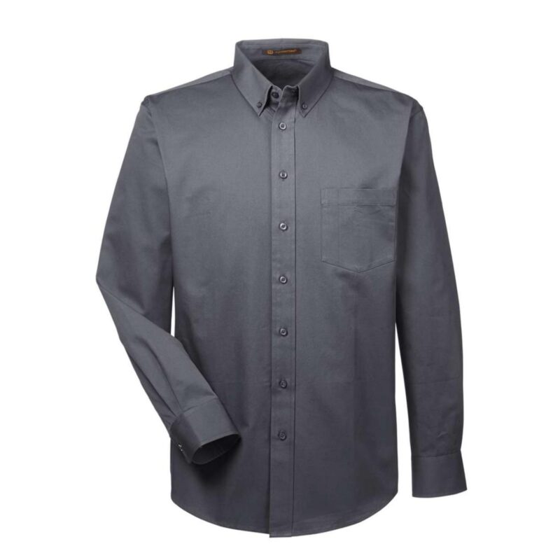 Custom Harriton Men's Foundation 100% Cotton Long-Sleeve Twill Shirt With Teflon™ - 4