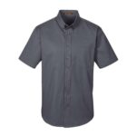 Custom Harriton Men's Foundation 100% Cotton Short-Sleeve Twill Shirt With Teflon™ - 3