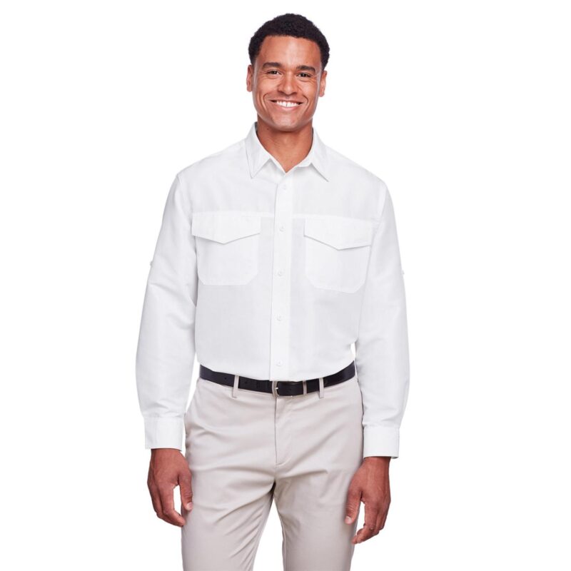 Custom Harriton Men's Key West Long-Sleeve Performance Staff Shirt - 1