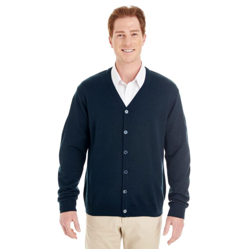 Custom Harriton Men's Pilbloc™ V-Neck Button Cardigan Sweater - 2